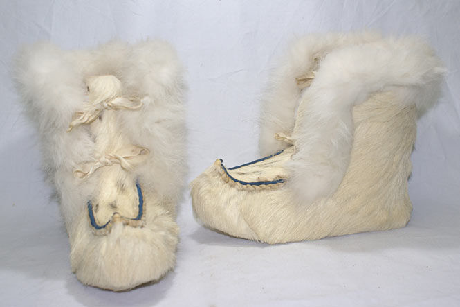 Sámi shoes made of reindeer head skins (gállohat). European Fashion Heritage Association
