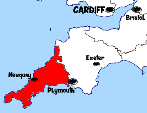 Carte des Cornouailles en Angleterre | A Kiss from UK, le blog du voyage en Grande-Bretagne.