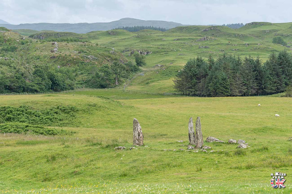 Pierres dressées au château de Glengorm - Que faire sur l’île de Mull en Ecosse ? Visiter l’île de Mull et découvrez les plus beaux endroits à voir sur cette île des Hébrides Intérieures | A Kiss From UK