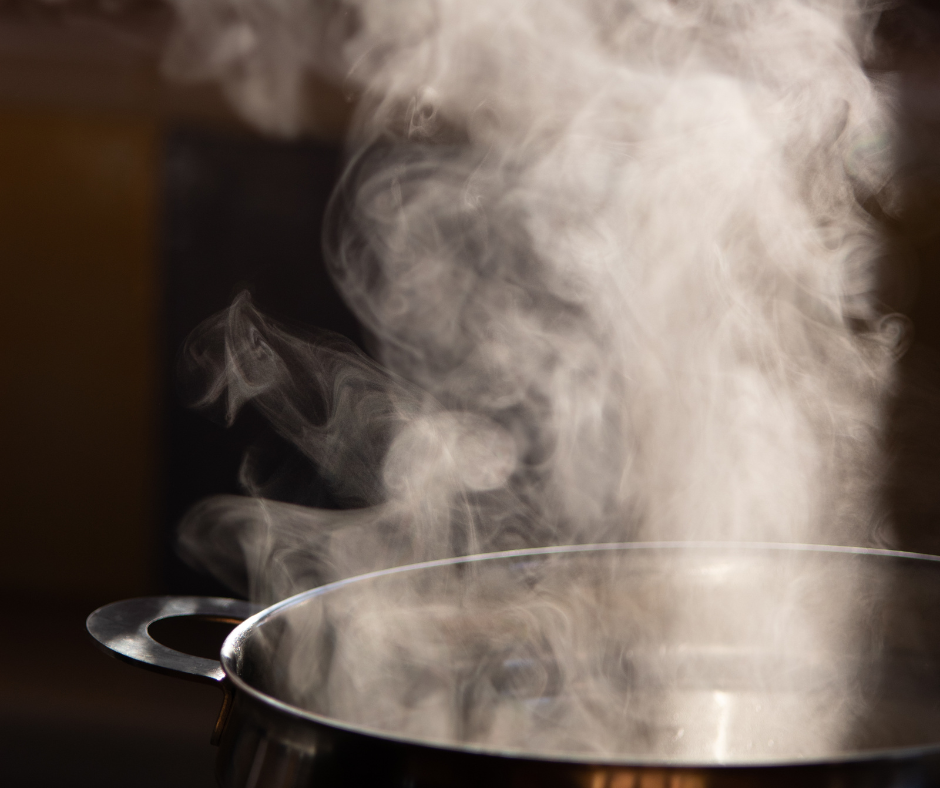 Steam from a boiling pot. Photo credit: Unsplash