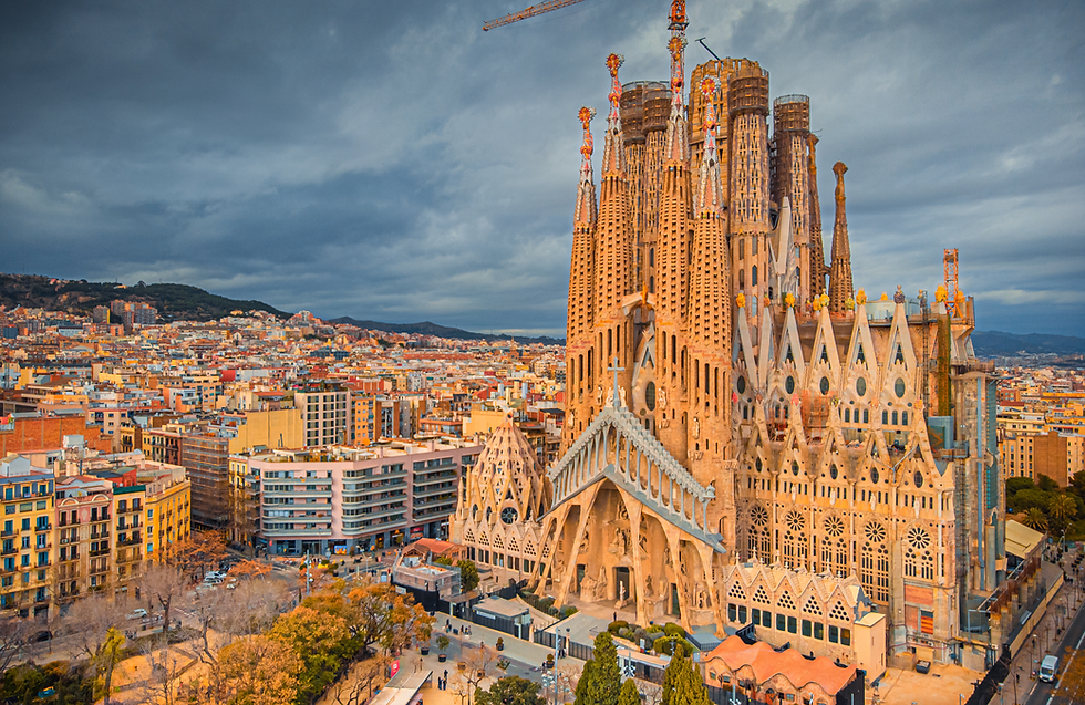 The Cathedral of La Sagrada Familia Aerial Landscape by Pelin Oleg