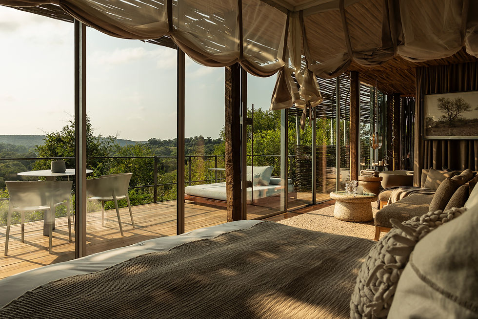 A bedroom suite at Singita Lebombo in South Africa. Photo by Emma Jackson