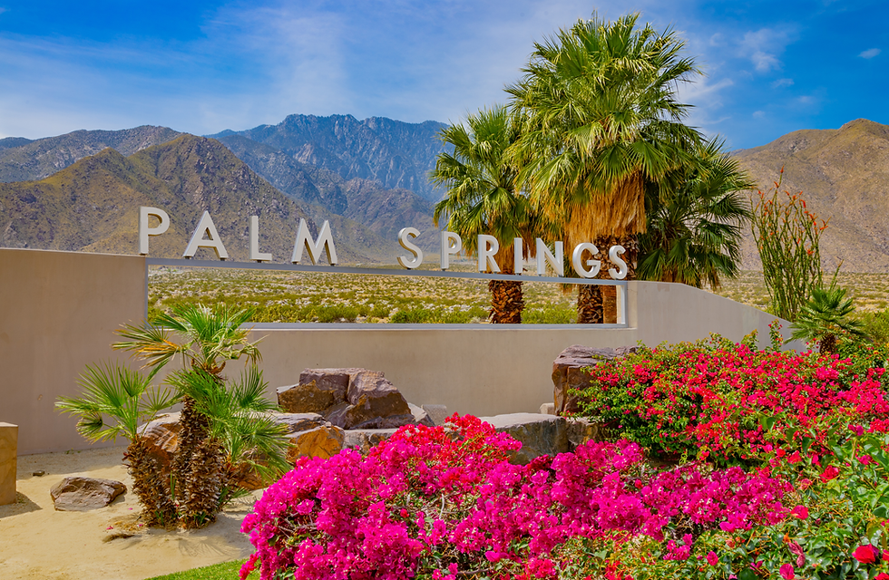 Palm Springs is a city in the Sonoran Desert of Southern California, known for its hot springs, stylish hotels, golf courses and spas. It is also noted for its many fine examples of midcentury-modern architecture.