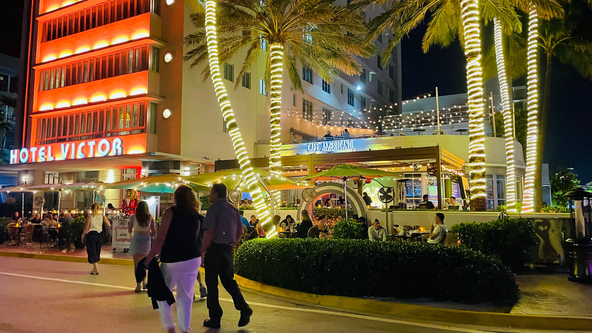Strolling on Miami Beach in Florida