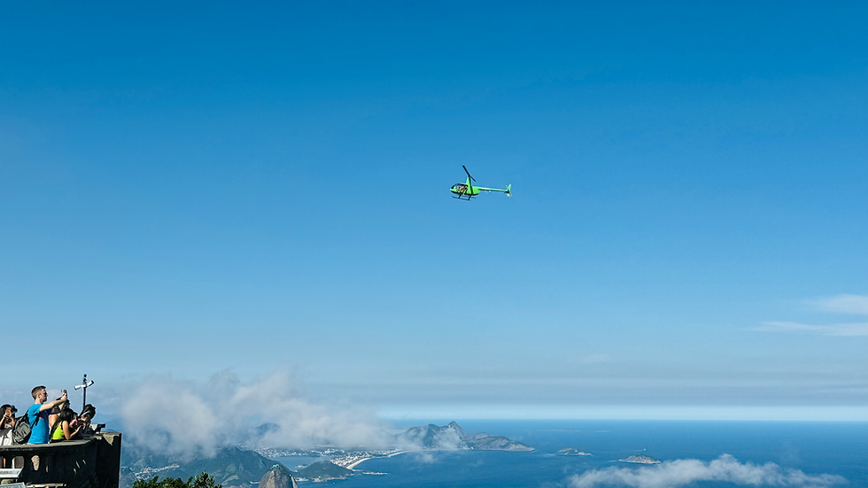 Christ the Redeemer: A chopper hovers