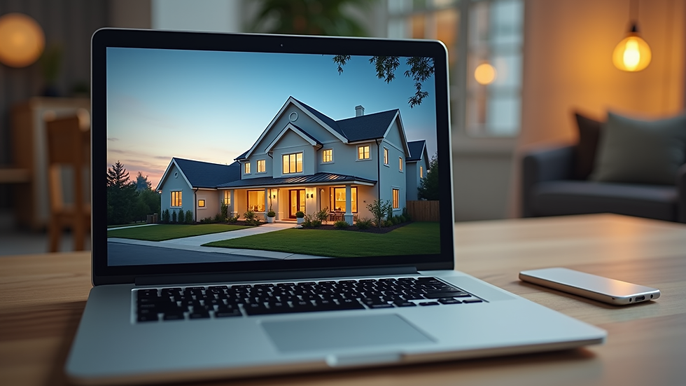 Eye-level view of a laptop screen showing an online real estate course