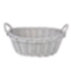 Grey Eared White Matte Wicker Basket