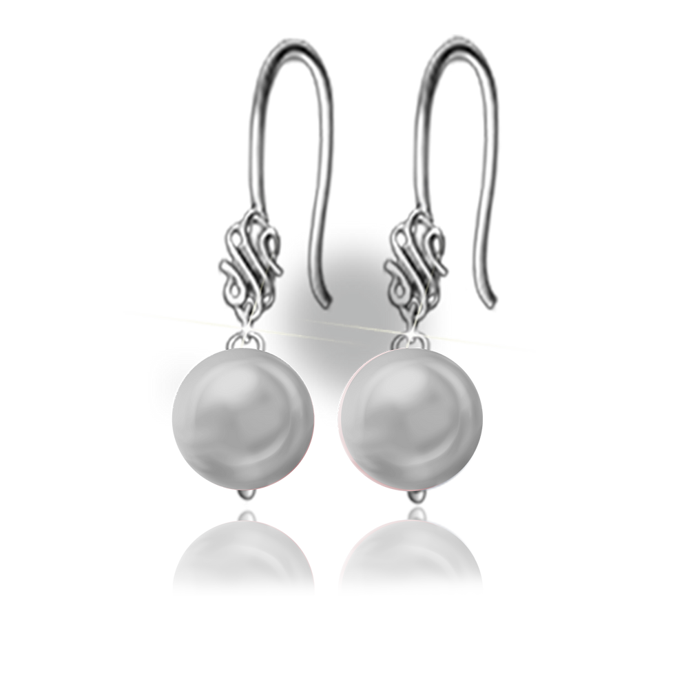 Grey Colori Pearl Earrings
