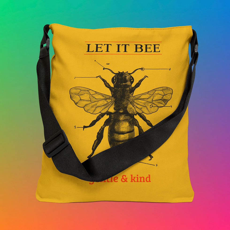 Thumbnail: Gentle & Kind Bee Tote, “Let It Bee” 18" Adjustable Shoulder Eco-Bag, Buzzy Gift