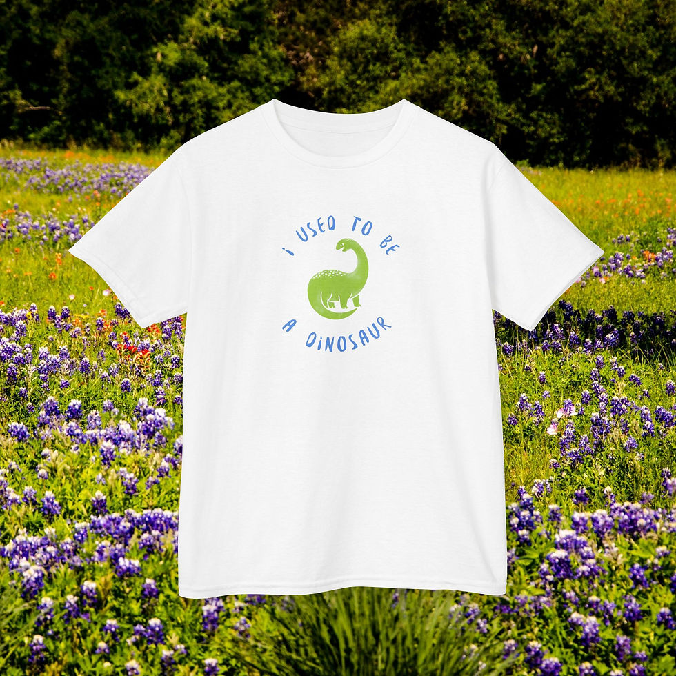 White t-shirt with text: I Used To Be a Dinosaur Rebel Style Gift My Site 1