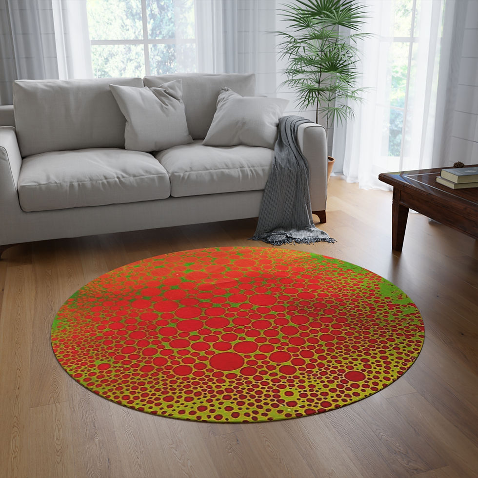 Colorful Skeleton Dance Party 60" Round Rug, Boho Home Decor For Deadheads, Gift, living room decor