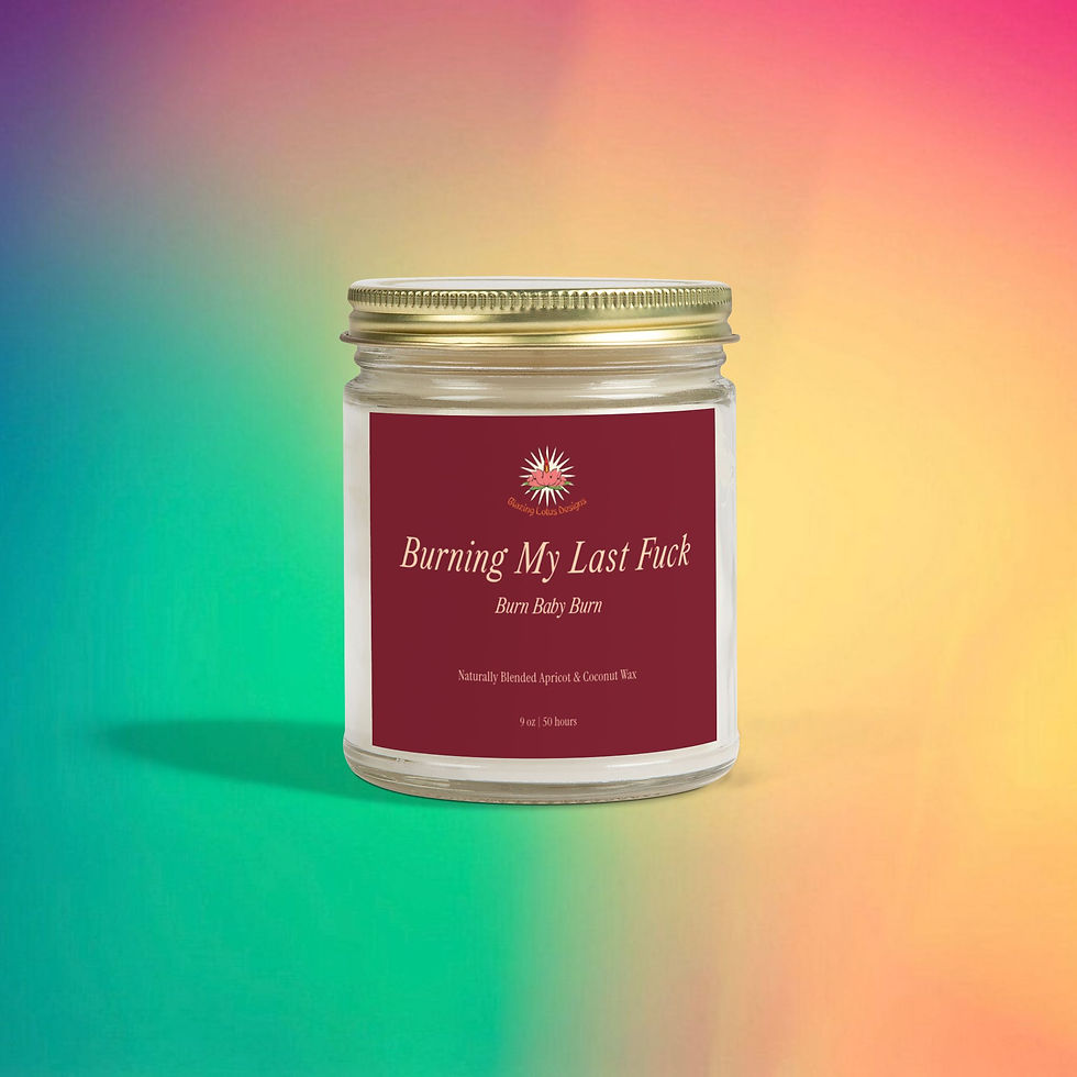 Thumbnail: Essential "Burning My Last Fuck" 9 oz. Clear or Amber Candle Jar, Easy Gift