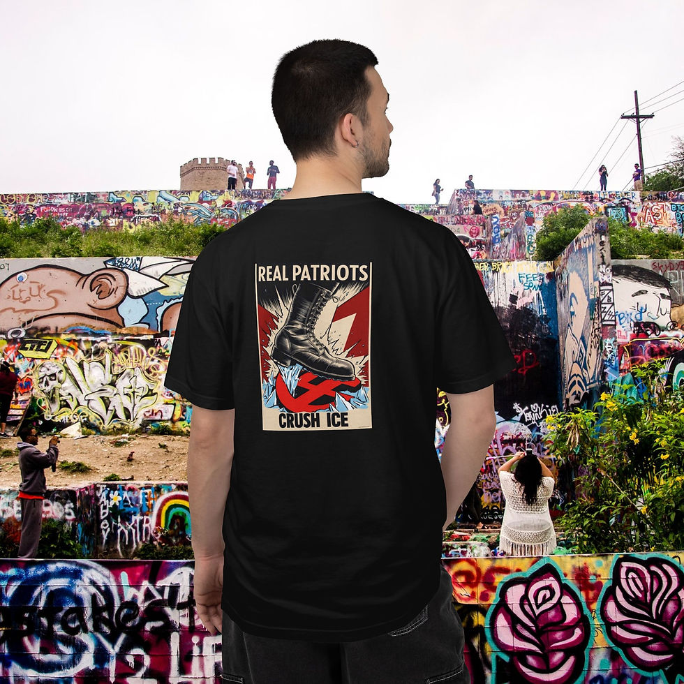 Thumbnail: Renee Goodd Memorial Anarchist T-shirt , Backed With "Real Patriots Crush ICE"
