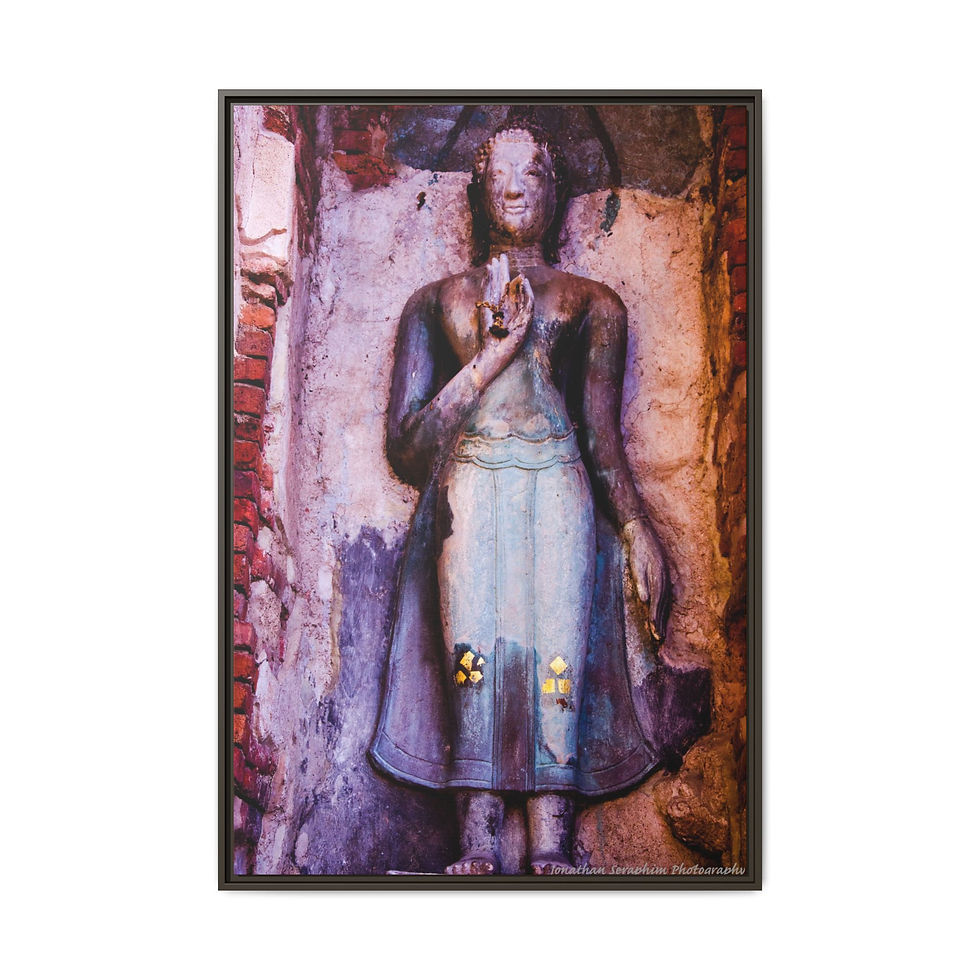 Thumbnail: Angkor Devata Guardian 32" x 48" Framed Matte Canvas Print, Serene Khmer Art