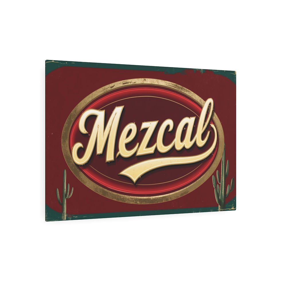 Thumbnail: Rustic "Mezcal" Metal Art Sign, 36" x 24" Vintage Home, Cantina, Bar Decor, Gift