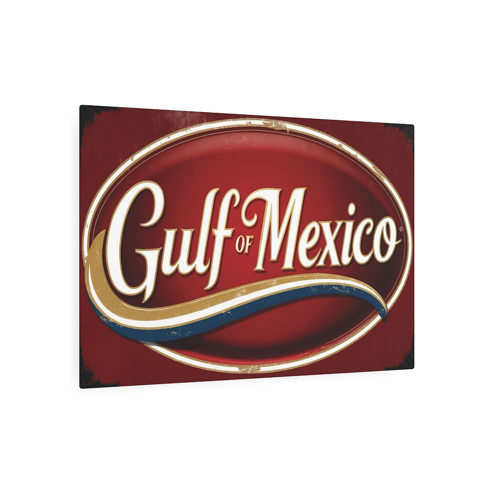 Thumbnail: Epic "Gulf of Mexico" Metal Sign, 36" x 24" Rustic Beach House Wall Art, Gift