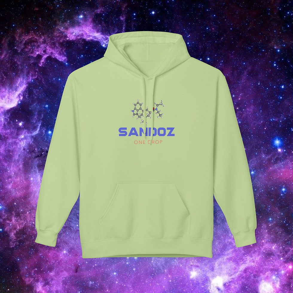 Thumbnail: Lime green Sandoz hoodie with text and molecular structure, My Site 1