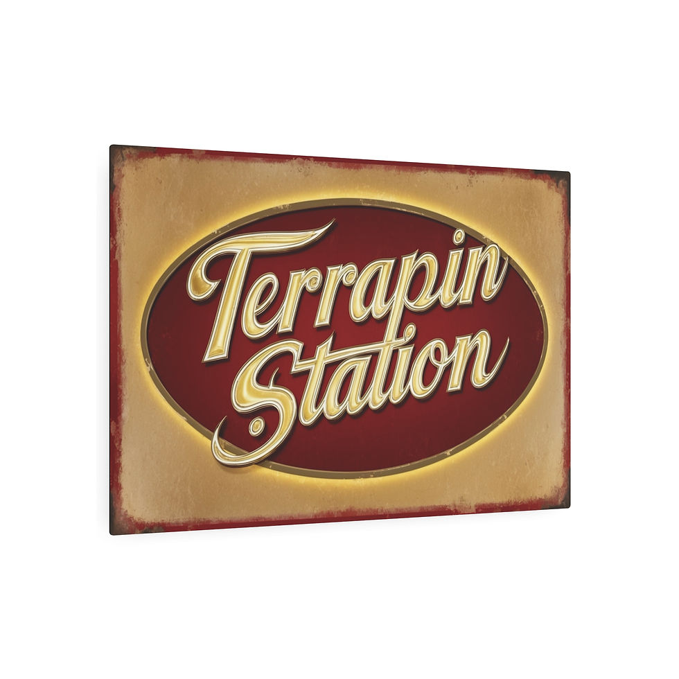 Thumbnail: Vintage "Terrapin Station" Mystic Revelatory Stylized 36" x 24" Metal Art Sign