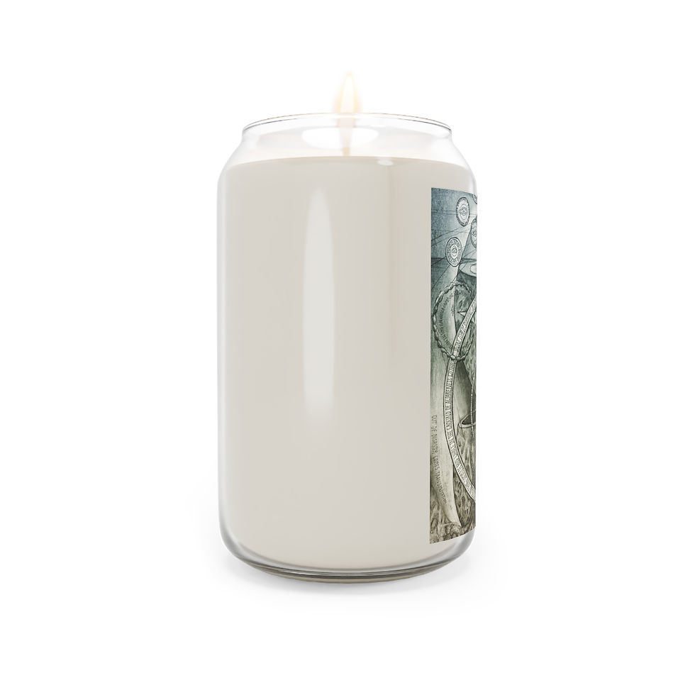 Thumbnail: Lit candle with artwork on the side, elegant and warm. My Site 1