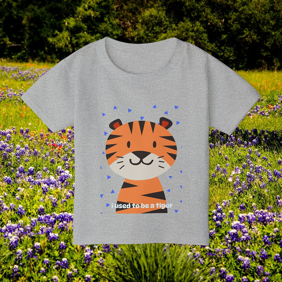 Thumbnail: Gray t-shirt with tiger graphic and text 