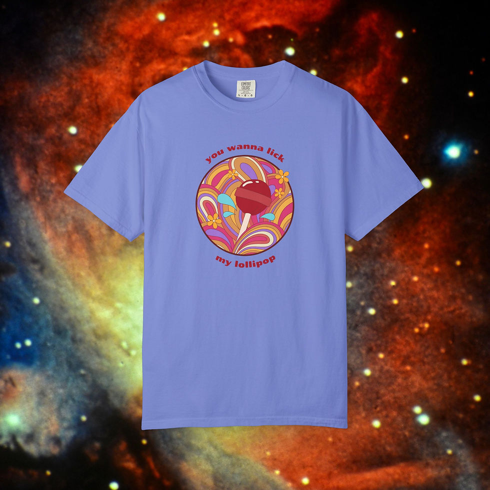Thumbnail: Fun Retro '70s "You Wanna Lick My Lollipop" Unisex Tee, Not So Innocent Design. My Site 1