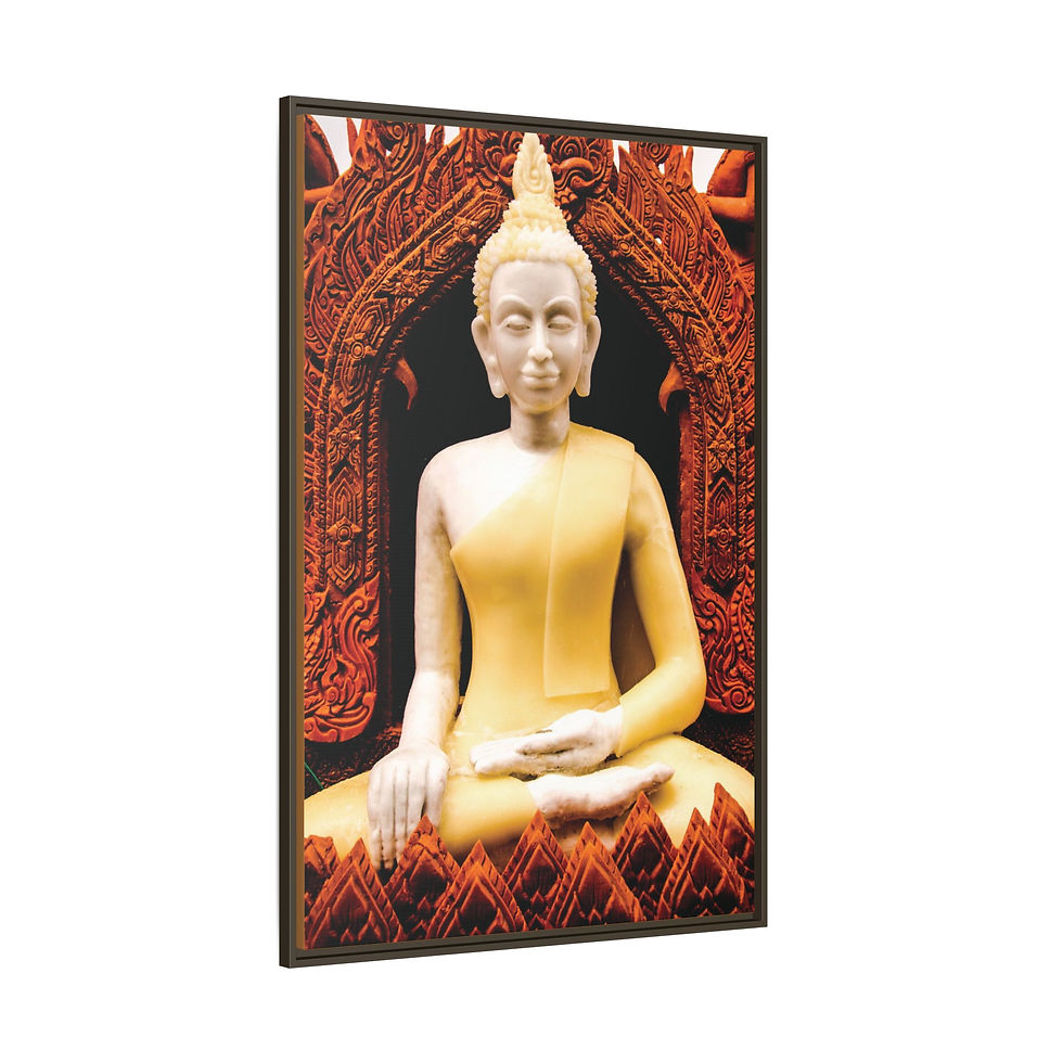 Thumbnail: Thai Candle Festival Buddha 32" x 48" Framed Canvas Print, Sacred Buddhist Gift