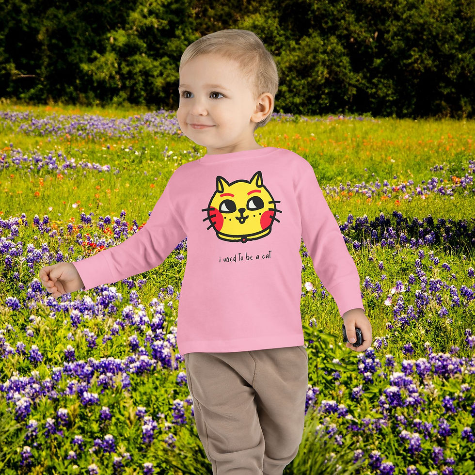 Thumbnail: Young child wearing pink cat shirt, walking through field, My Site 1
