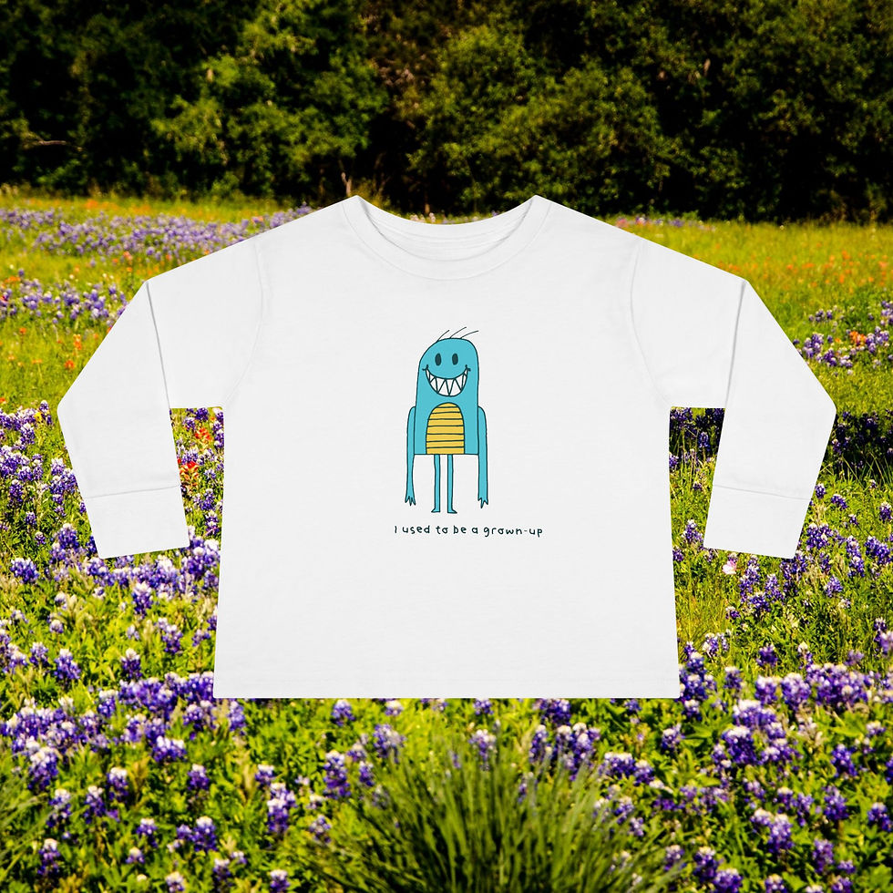 White long sleeve shirt with a cartoon monster, I need to go outside My Site 1