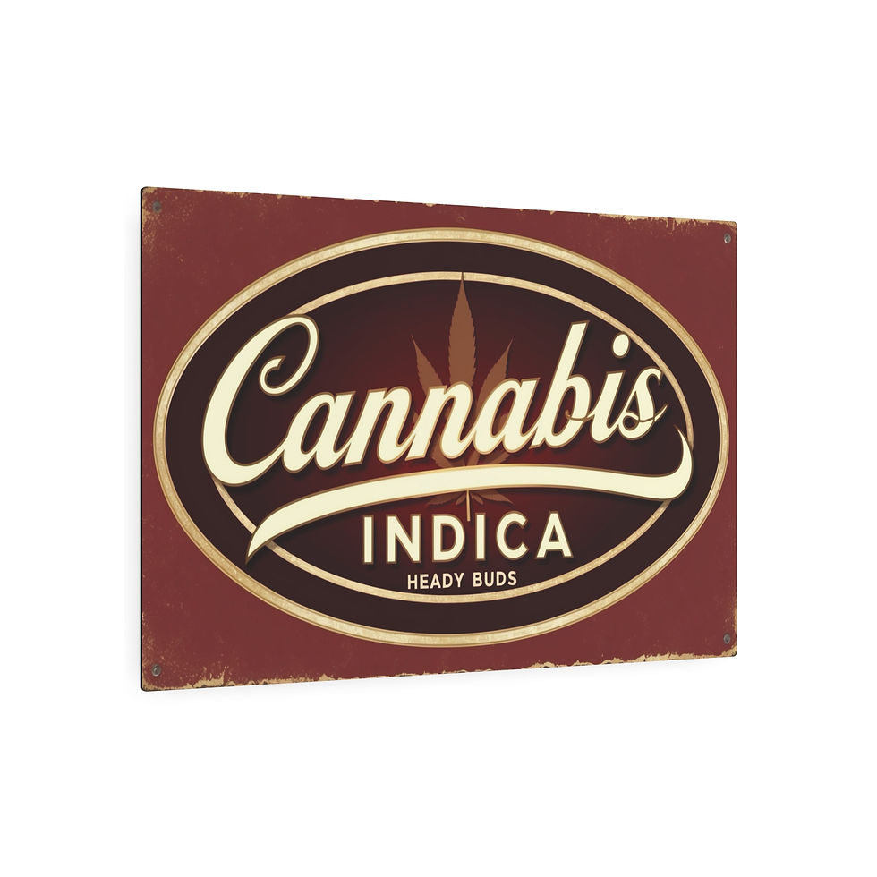 Thumbnail: Vintage Cannabis Indica "Heady Buds" 36" x 24"  Metal Art Sign, Cannaseur's Gift