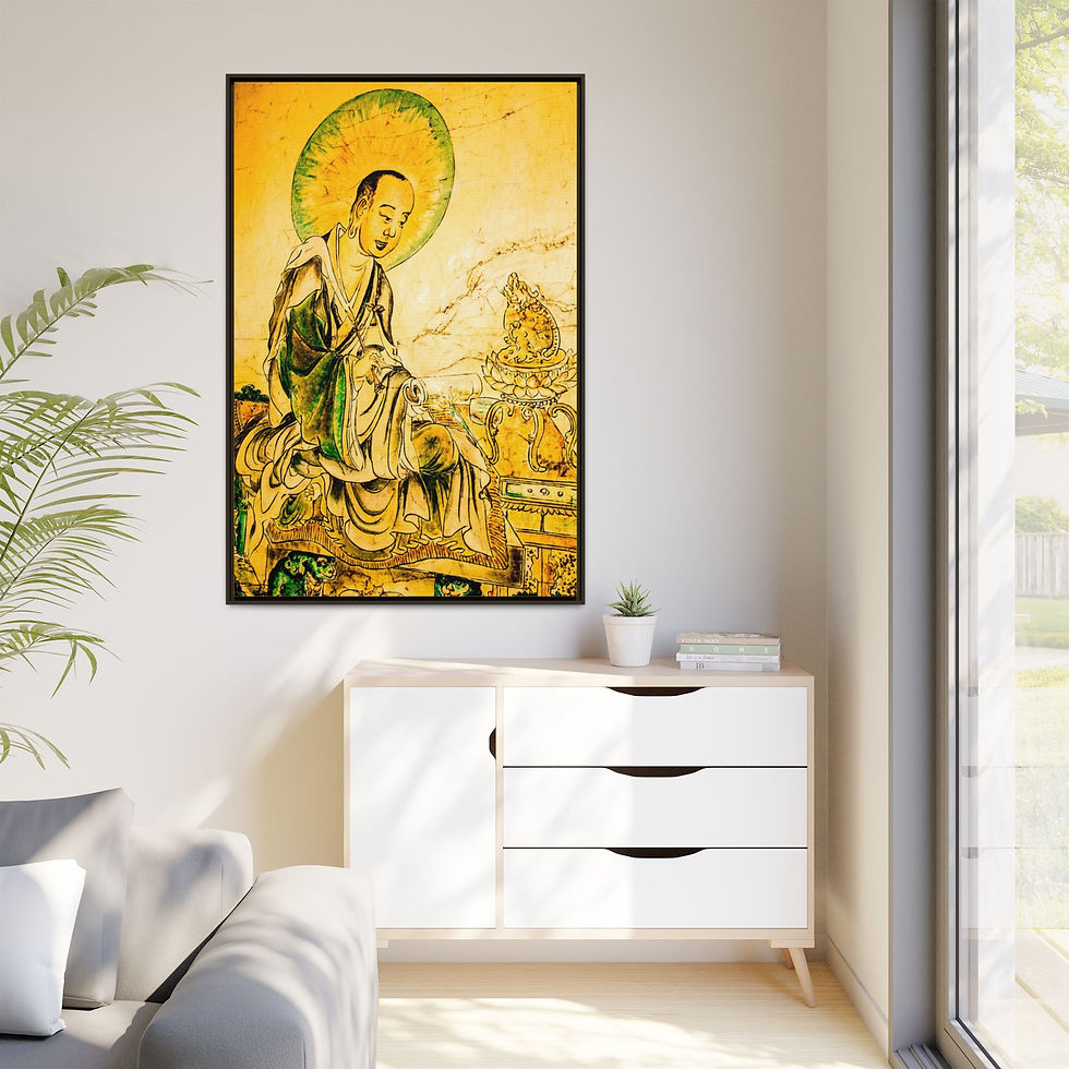 Thumbnail: Meditating Buddhist Saint Wall Art 40" x 60" Framed Canvas Print, Beautiful Gift