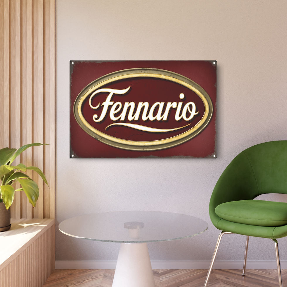 Thumbnail: Vintage Style "Fennario" Metal Art Sign, 36" x 24" Rustic Home Art for Deadheads