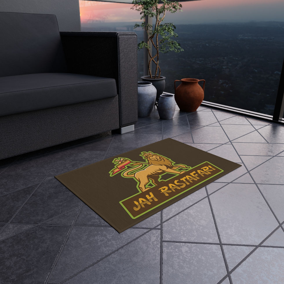 Thumbnail: Blessed Be! Jah Rastafari 24" x 36" Outdoor Rug, Ital for Decks, Festivals, Gift