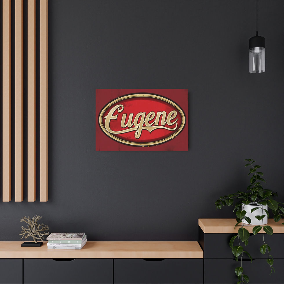 Thumbnail: Vintage "Eugene" Metal Art Sign, 30"x 20" Rustic Home Wall Art, Gift for Ducks