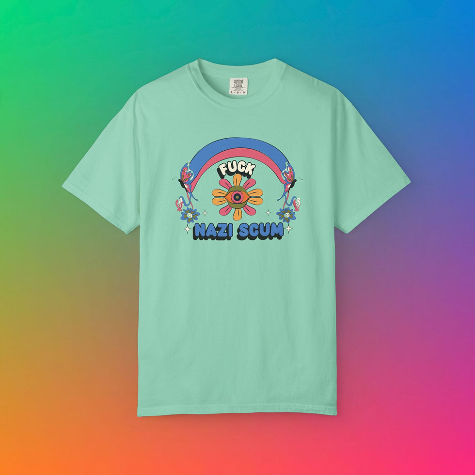 Thumbnail: Green shirt with "FUCK NAZI SCUM" graphic design. Baby Fashion. My Site 1