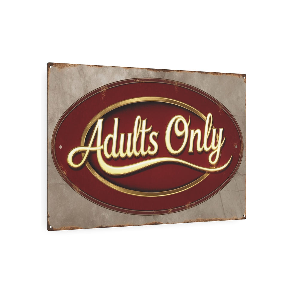 Thumbnail: Rustic "Adults Only" Metal Art Sign, 30" x 20" Vintage Home Bar Decor, Fun Gift