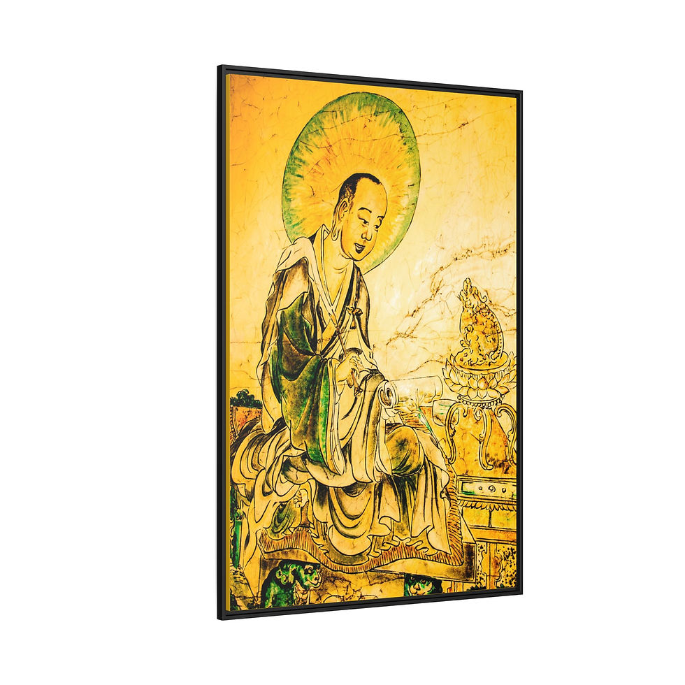 Thumbnail: Meditating Buddhist Saint Wall Art 40" x 60" Framed Canvas Print, Beautiful Gift
