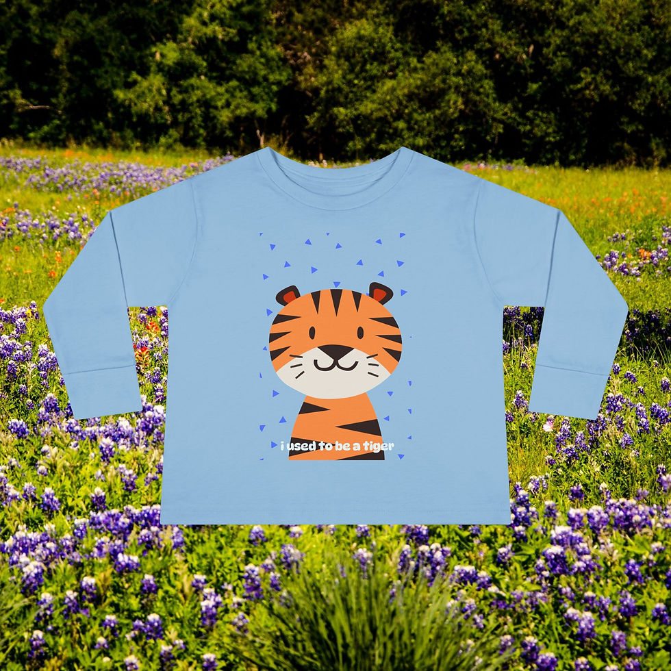 Thumbnail: Tiger cartoon shirt with visible text I Used to be a Kid on floral background