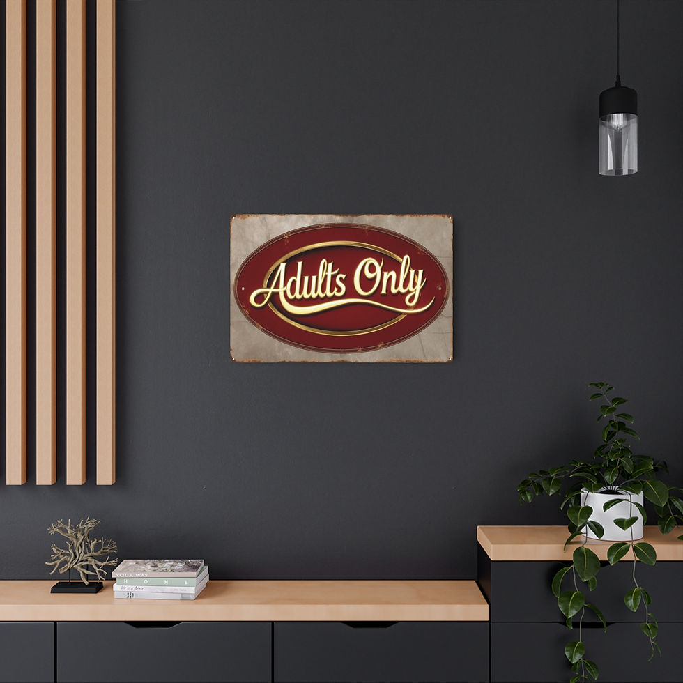 Thumbnail: Rustic "Adults Only" Metal Art Sign, 30" x 20" Vintage Home Bar Decor, Fun Gift