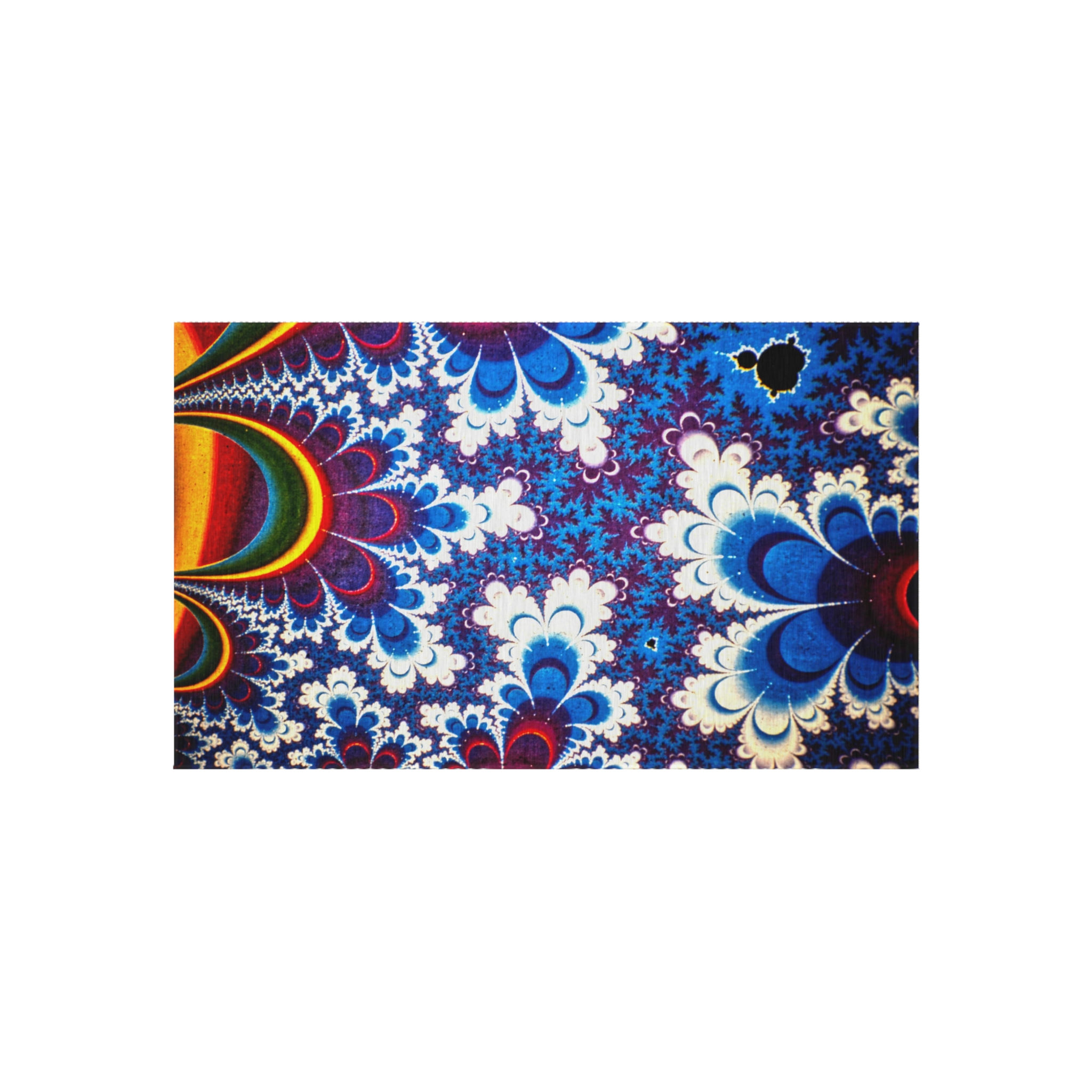 Ecstatically Colorful Flower Fractal 36" x 60" Rug, Psychedelic Home Art, Gift