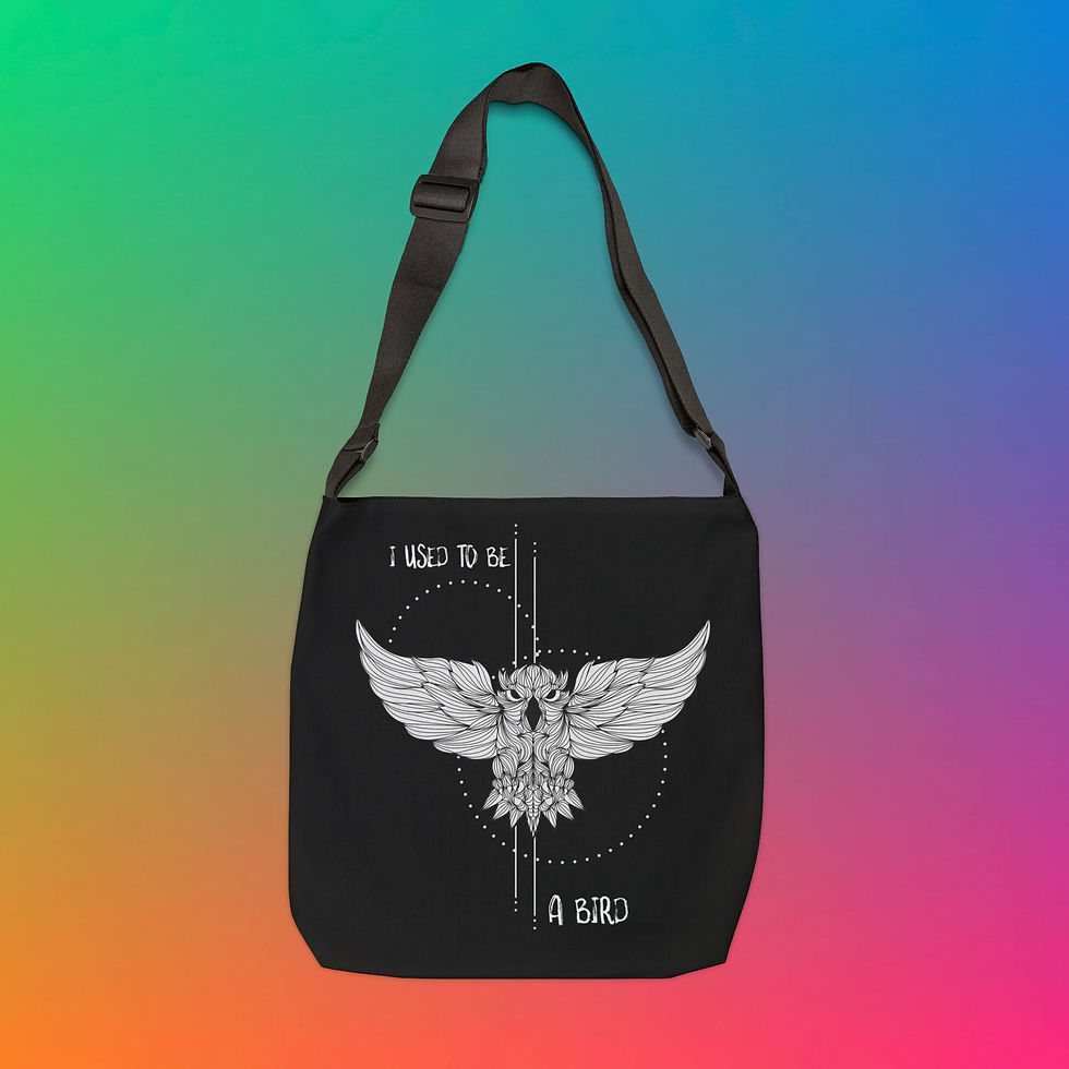Thumbnail: Mystic "I Used to be a Bird" Owl 16" Adjustable Tote, Eco-Friendly Bag, Gift