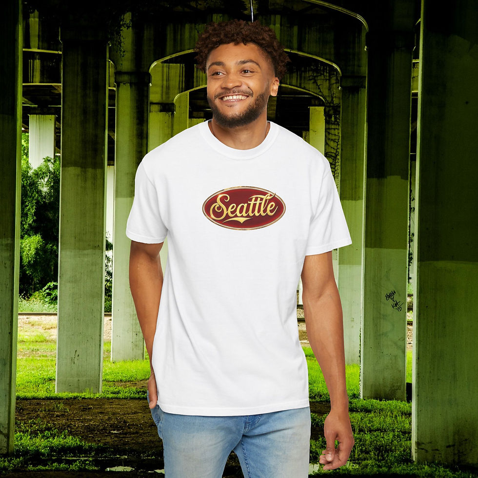 Thumbnail: Classic "Seattle" Vintage Logo T-Shirt, Retro Designed Emerald City Tee & Gift