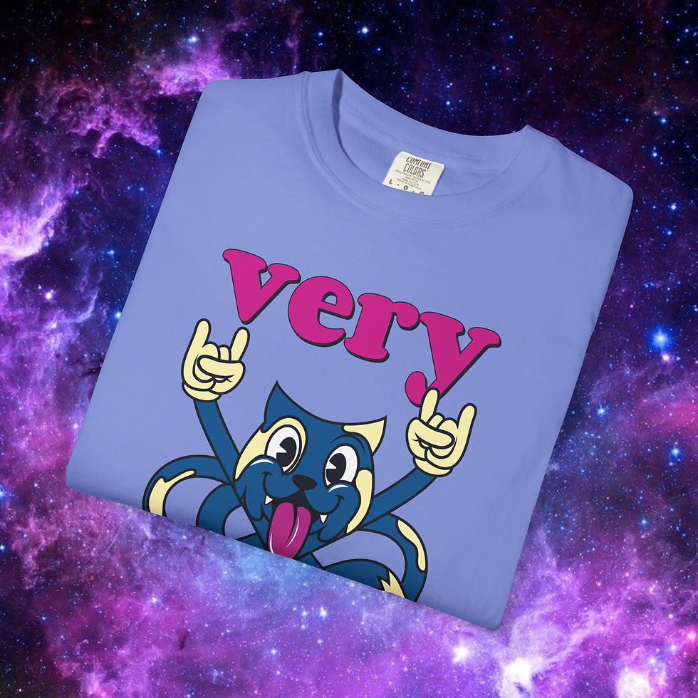 Thumbnail: Blue t-shirt with "very" text and cartoon cat illustration, My Site 1