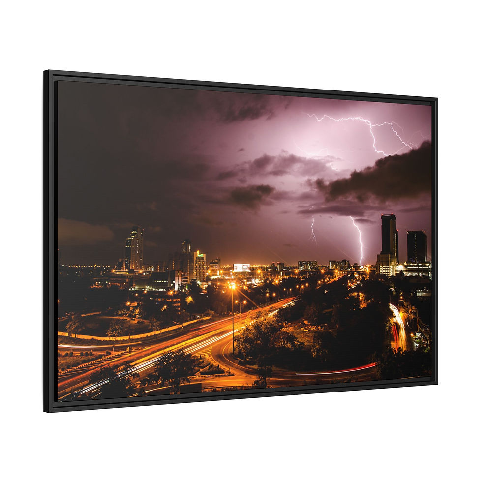 Cityscape at night with lightning and illuminated buildings. My Site 1