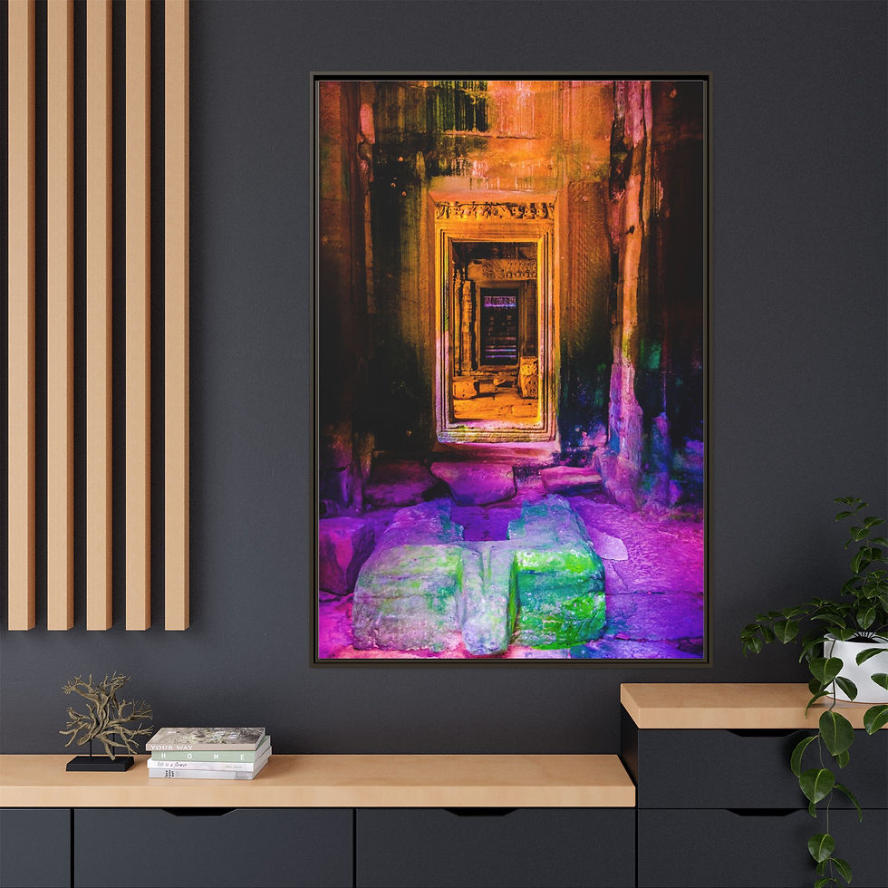 Thumbnail: Passage Through Temple, Time, and Spirit 40" x 60" Framed  Canvas Print, Gift