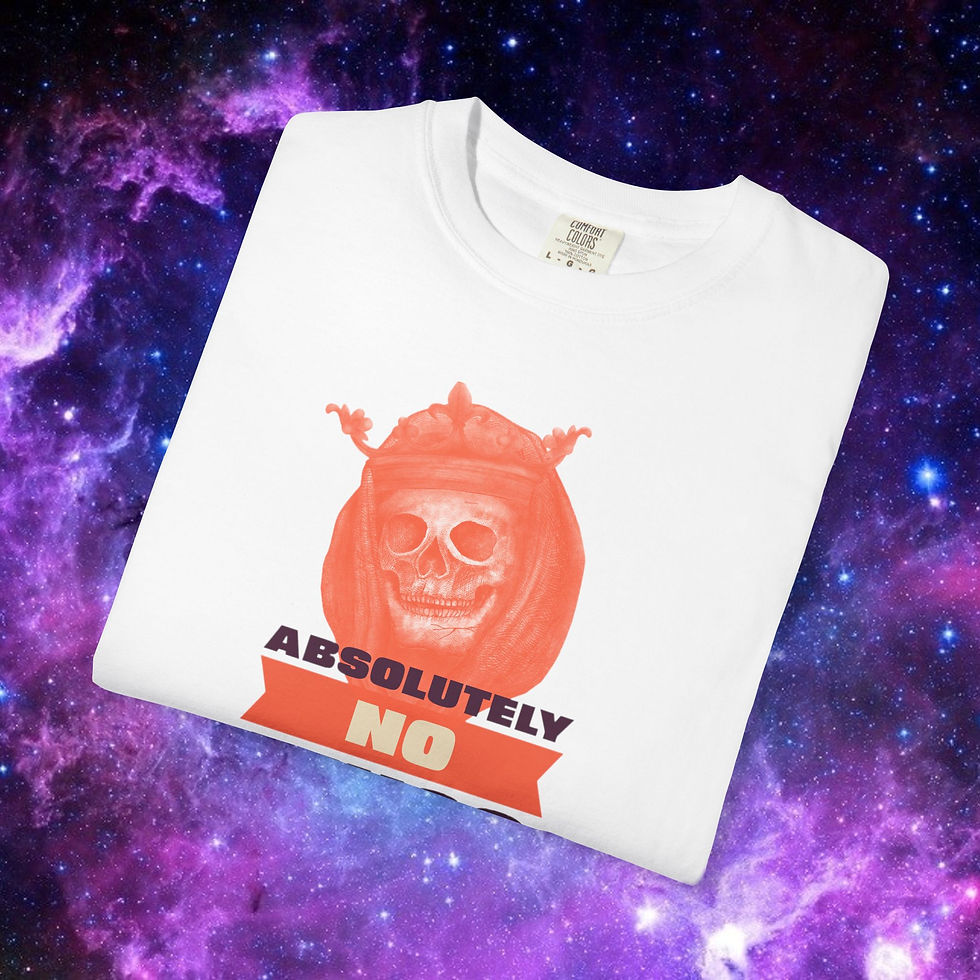 Thumbnail: White t-shirt with skull and "ABSOLUTELY NO" design, Whiskey Tango Foxtrot Unisex Gift, My Site 1