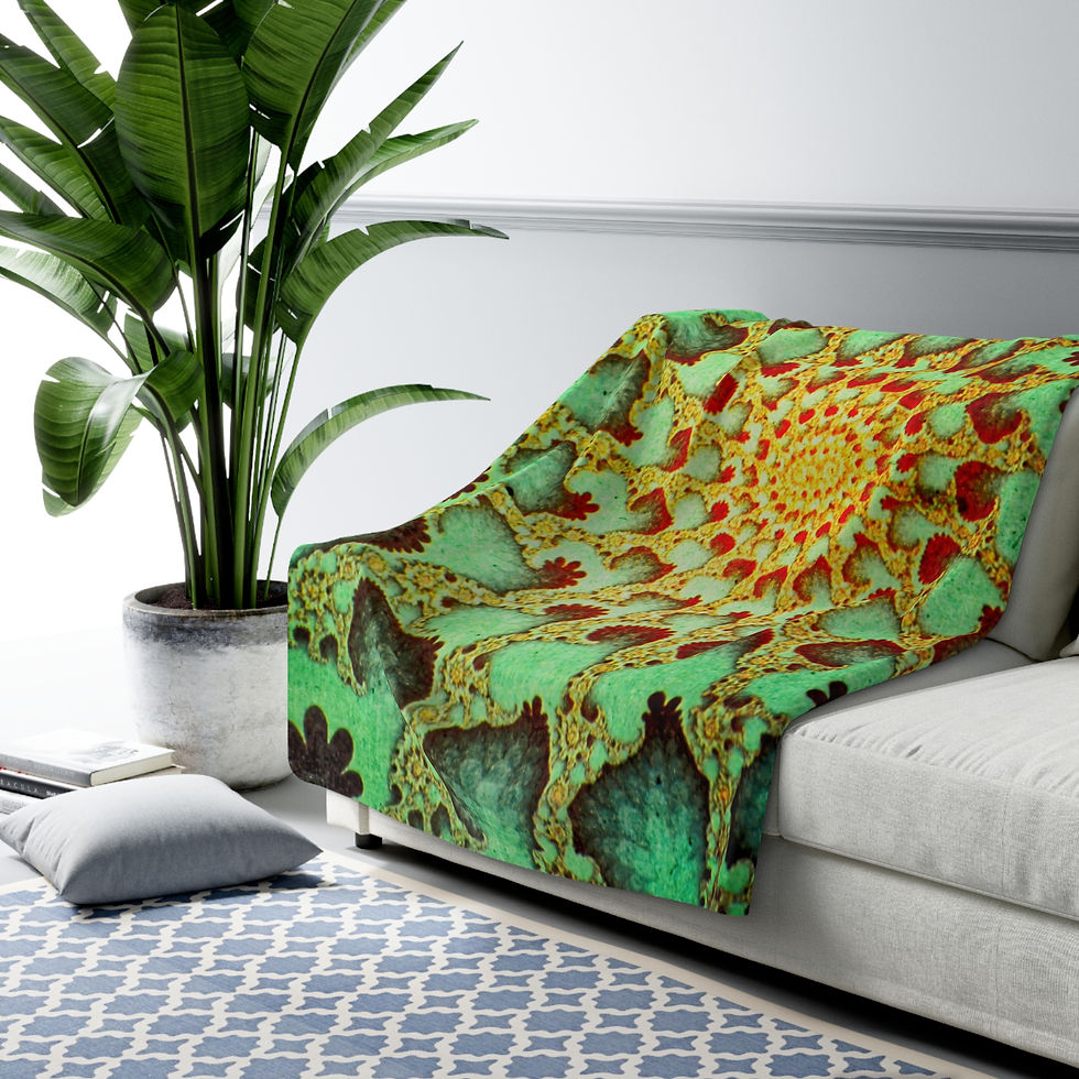 Thumbnail: Cozy Fractal Space Dreamtime 60" x 80" Sherpa Fleece Blanket, Fun Gift of Color