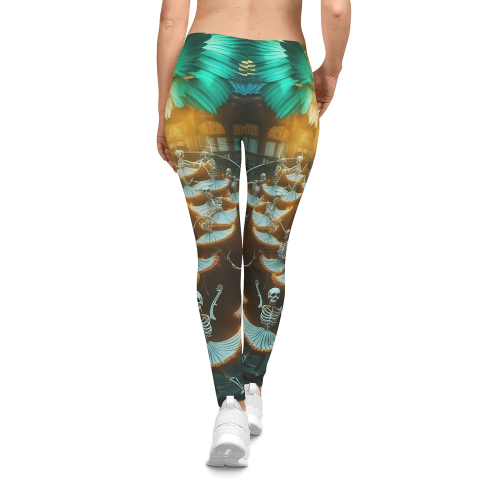 Thumbnail: Elegant Skeleton Ballerina Yoga Leggings Version II, Ecstatic Festival Dancewear