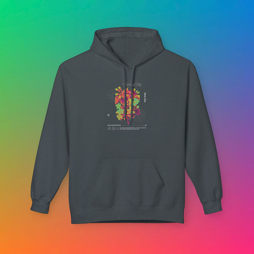 Gray hoodie with graphic design, Cosmic Dreamer "Space is The Place" t-shirt, My Site 1