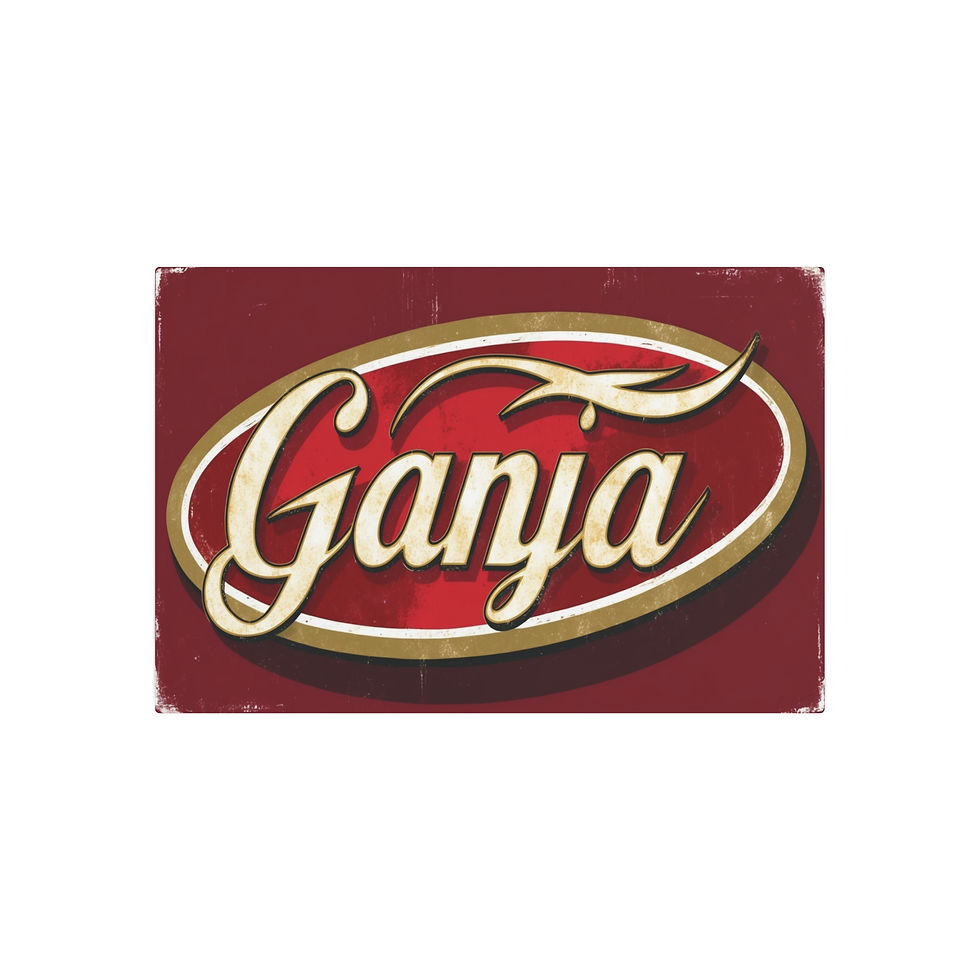 Ganja text on red Vintage "Acapulco Gold" 36" x 24" Metal Sign, bar decor, My Site 1