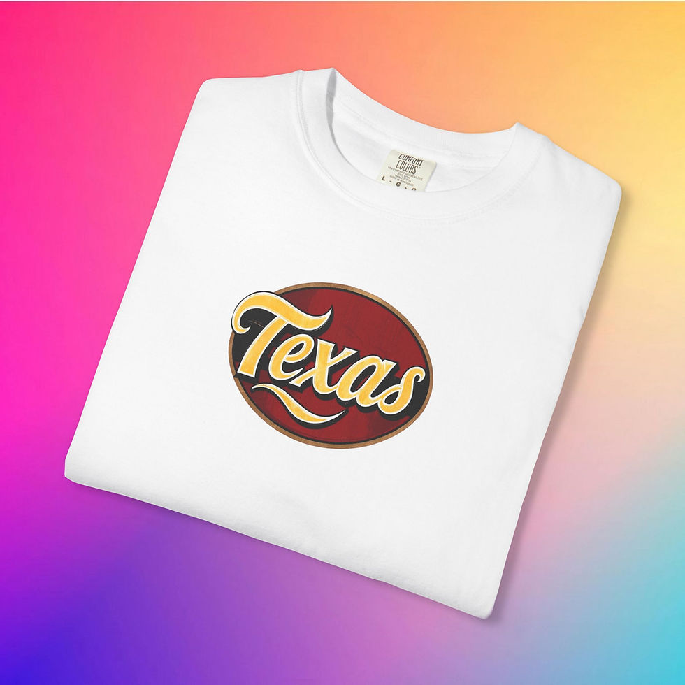 White t-shirt with Texas logo, Classic "Kauai" Vintage Logo T-Shirt, Retro Design. My Site 1